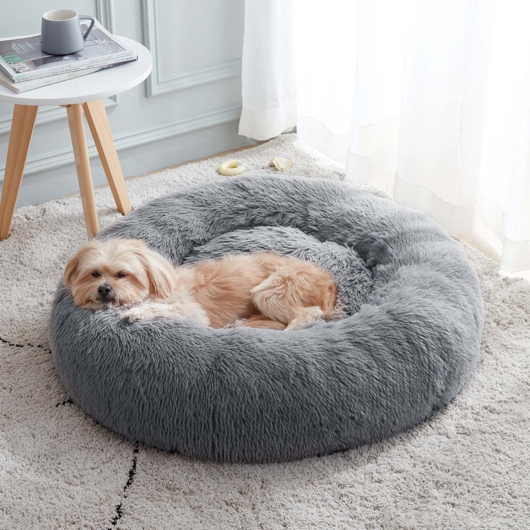 “Orthopedic Calming Bed for Dogs & Cats 🐾 | Anxiety Relief & Deep Sleep Comfort 💤”